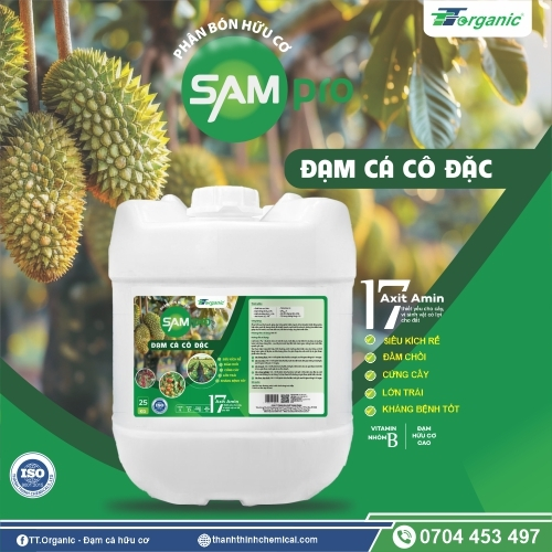 SAMPRO ® - Phân bón đạm cá đậm đặc, siêu kích rễ, đâm chồi, cứng cây, lớn trái, kháng bệnh tốt - 25KG